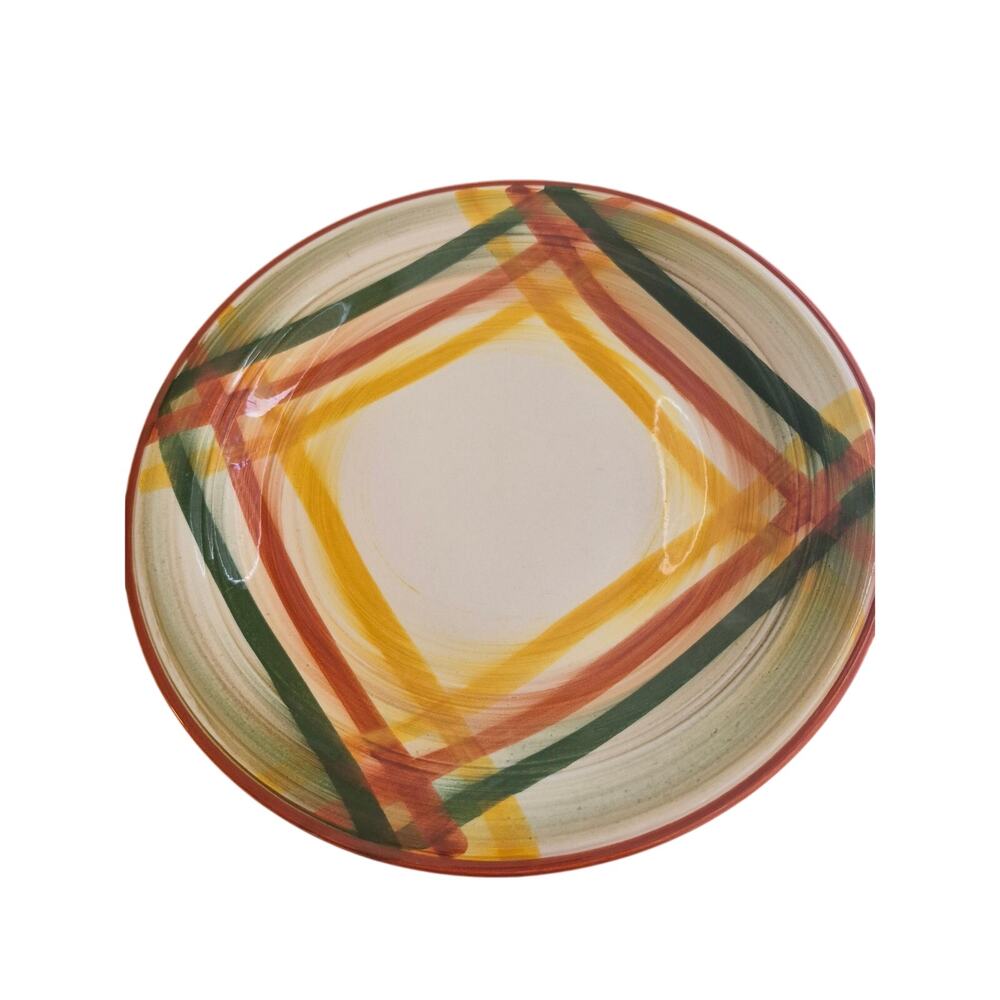 Vintage Vernon Kilns‎ Homespun 12 1/4 Charger Serving Plate Cheerful MCM Western